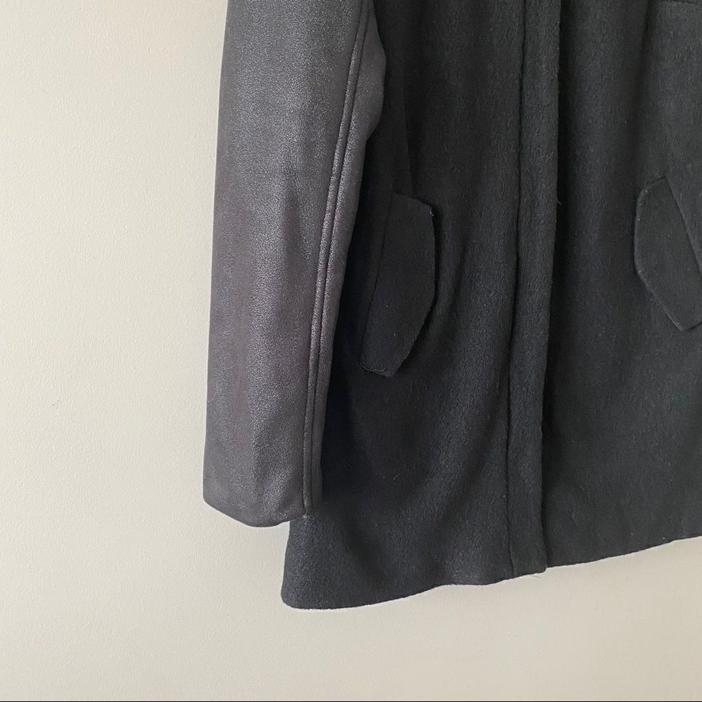Nwot- Twik-wool Blend Two Tone Suede Sleeve Coat - Picture 6 of 10